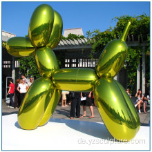 Großer Edelstahl-Ballon-Hundeskulptur